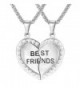 BFF Necklace For Girls Set of 2 Rhinestone Heart Shaped Friendship Pendant Necklace- Best Bithces Engraved - CA12HGZ903L