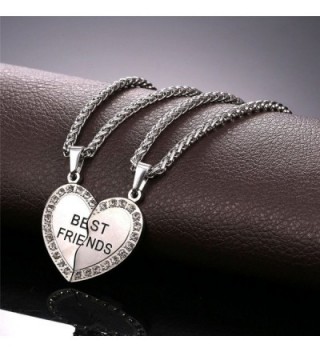 U7 Stainless Rhinestone Engraved Friendship in Women's Pendants