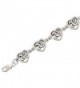 Celtic Trinity Knot Heart Link Bracelet- 7.5" Nickel-Free Sterling Silver - CW111GA05DL
