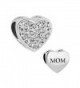 Q&Locket Heart Love Mom Charm Mothers Day Charms Bead For Bracelet - White - CN17YSC6CD4
