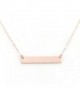 Bar Necklace with Engravable Pendant- 14k Rose Gold Filled- 18"- by Wild Moonstone - C1186E7KZEE