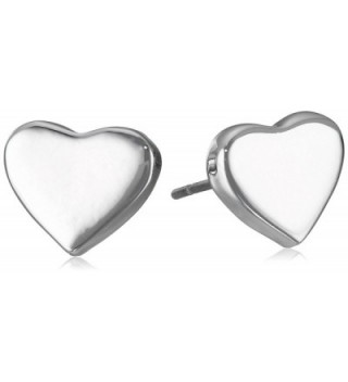 T Tahari "Essentials" Silver Heart Stud Earrings - CA128C14A91
