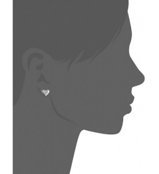 Tahari Essentials Silver Heart Earrings