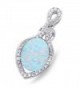 Lab Created Opal & Cubic Zirconia .925 Sterling Silver Pendant 1" long Colors Available - C8186GOW6O7