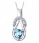 Swiss Blue Topaz Pendant Necklace Sterling Silver Checkerboard Cut 0.50 Carat - CP116IQL187