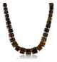 Gorgeous 18 Inch Octagon Cut Tiger Eye Loose Stone Beads Necklace With Lobster Clasp - CJ12CLTG04T