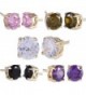 GULICX Amazing Style Yellow Gold Tone 7mm shining Party Stud Earrings - 5 colors - CT12K8N8WBJ