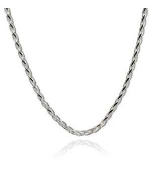 Sterling Silver 3mm Spiga Wheat Chain Necklace - 16- 18- 20- 24- 30 Inches - C017YQU2W3Z