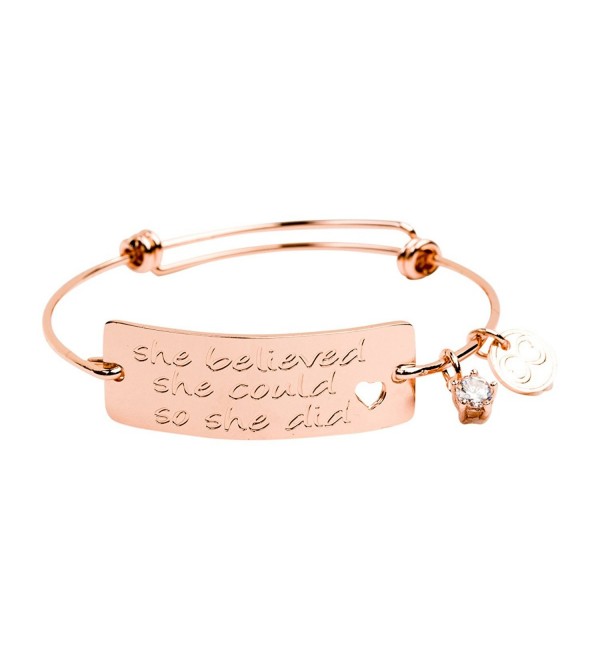 Expandable Bracelet Believed Inspirational Perfect - 18k Rose Gold Plated - CD12N0D4K2J