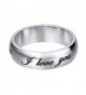 JoGray Women's Stainless Steel "I Love You" Ring 6MM Love Bands Ring US 6-9 - silver plated 6mm - C6185ID7HZ0