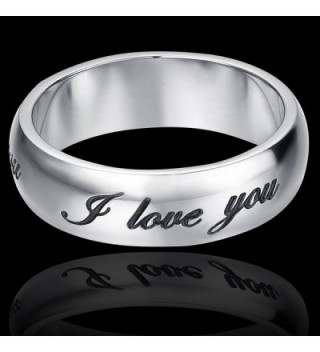 JoGray Womens Stainless Silver Plated in Women's Band Rings
