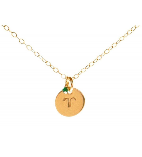 Aries Necklace - Tiny Gold Filled Simple Aries Necklace with Birth Month Charm- Zodiac Necklaces - CT11EFPI11N