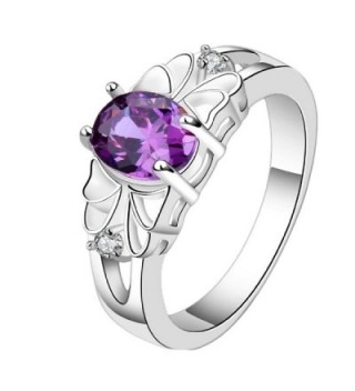 Susenstone Delicate Purple Zircon Ring - C7127J6N2Q3