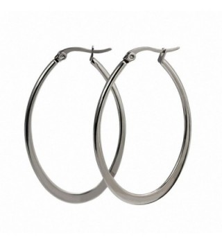 Sobly Womens Stainless Steel Top Click Closure Large Rounded Hoops Huggie Earrings - CV12B0RTY0Z