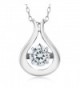 925 Sterling Silver Solitaire Pendant With 18" Chain Made With White Swarovski Zirconia & Crossfor Compenent - C912NETC9IU