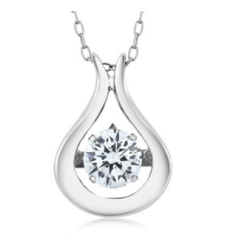 925 Sterling Silver Solitaire Pendant With 18" Chain Made With White Swarovski Zirconia & Crossfor Compenent - C912NETC9IU