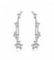 Mevecco Womens Girls Ear Crawler Climber CZ Crystal Ear Wrap Cuffs Earrings Sweep Stud Earring Pin - Silver - CA185S0CRD8