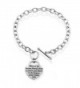 Womens Stainless Engraved Sister bracelet