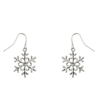 Lux Accessories Snowflake Christmas Earrings in Women's Chain Necklaces