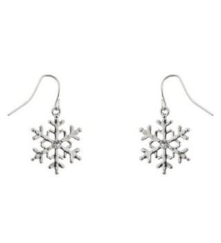 Lux Accessories Snowflake Christmas Earrings in Women's Chain Necklaces