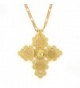 Big Size Ethiopian Cross Coin Stone Pendant For Unisex 18K Real Gold Plated Fashion Jewelry African - C312NSAXU84