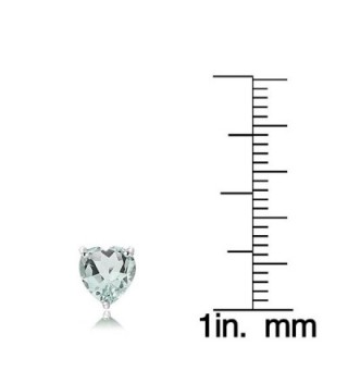 Sterling Silver Aquamarine Heart Earrings in Women's Stud Earrings