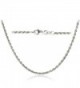 Bria Lou 925 Sterling Silver 2mm Italian Rope Chain Necklace in Lengths 16- 18- 20- 24- 30 Inches - C712DUOS9CP