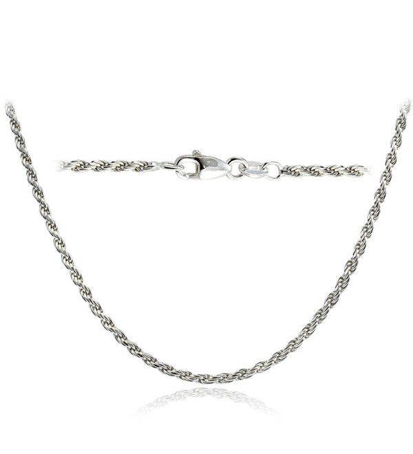 Bria Lou 925 Sterling Silver 2mm Italian Rope Chain Necklace in Lengths 16- 18- 20- 24- 30 Inches - C712DUOS9CP