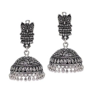 Jaipur Mart Indian Bollywood Oxidised Jhumka Earrings Silver Jewellery Gift - C6182RZO29L