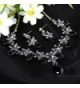 EVER FAITH Hibiscus Teardrop Silver Tone in Women's Jewelry Sets