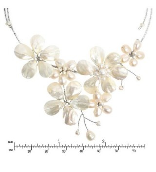 Floral Cultured Freshwater Cluster Necklace in Women's Choker Necklaces