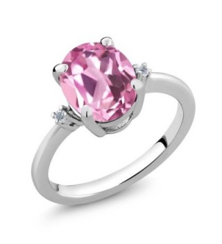 2.94 Ct Oval Light Pink Created Sapphire White Topaz 925 Sterling Silver Ring (Available in size 5- 6- 7- 8- 9) - CF11PH5YAFF