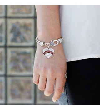 Burgundy Bracelet Silver Lobster Crystal in Women's Link Bracelets