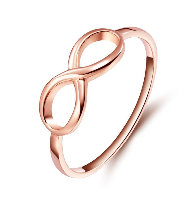 925 Sterling Silver Ring Infinity Knot Rings Enternity Wedding Band - rose-gold - C412N7ZR2B2