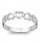 Plain Heart Band .925 Sterling Silver Ring SIZES 3-12 - CZ121DE54SV