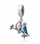 Love Birds Charm 925 Sterling Silver Animal Charm Husband Wife Couple Charm for Bracelets - C - CZ1855H0Z30