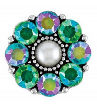 Ginger Snaps (Standard Size) Interchangeable Jewelry Snap Accessory - Aria - Peridot and Aqua - CU12BEAGUIB