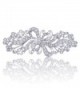 EVER FAITH Wedding Filigree Bowknot Brooch Clear Austrian Crystal - Silver-Tone - CG11J2EUW0Z