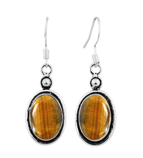 12 00ctw Silver Earrings Sterling Jewelry - Tiger Eye - C0182I4QT7M