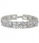 EVER FAITH Silver-Tone Zircon Luxury Wedding Cross Tennis Bracelet Clear - C411SCF0JZX