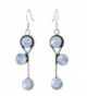 Moonstone Silver Earrings Sterling Jewelry - Rainbow Moonstone - CR126B92RD3
