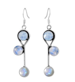 Moonstone Silver Earrings Sterling Jewelry - Rainbow Moonstone - CR126B92RD3