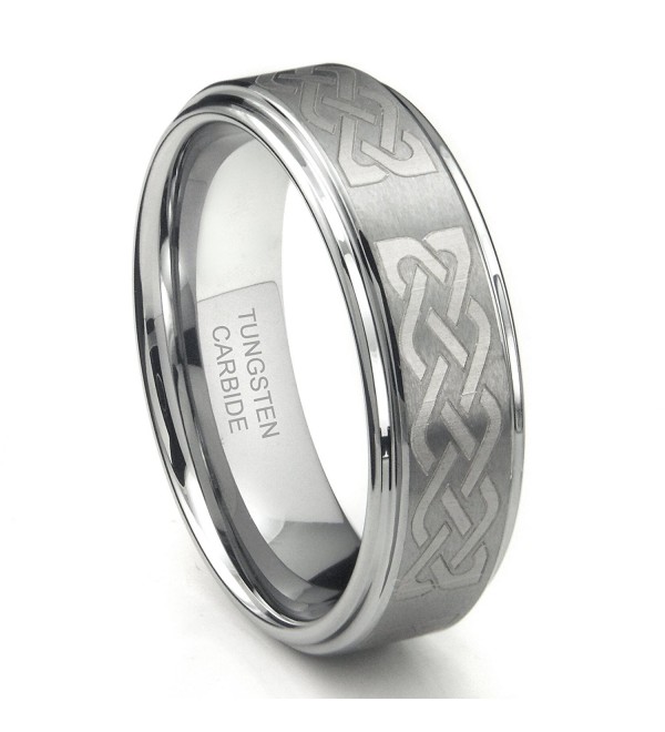 Tungsten Carbide 8MM Wedding Band Ring w/ Laser Etched Celtic Knot Design Size 7-13 - C3113EPOF6Z
