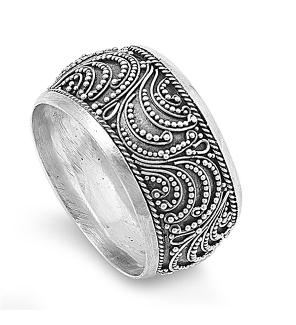 Bali Filigree Oxidized Unique Thumb Ring New 925 Sterling Silver Band Sizes 5-12 - CH187YUK7MD