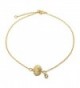 Bling Jewelry Gold Plated Silver Clam Shell Seashell CZ Charm Anklet 7in - CI11FTFYM57