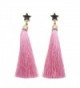 Women Fashion Dangle Ear Earrings Long Tassel Fringe Party Jewelry Gift by TOPUNDER - Pink - CD1889LRDX5
