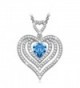 Qianse "Endless Love" Heart Pendant Necklace- Made with Swarovski Crystals - CD182SW76O0