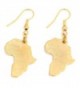 24k Gold Plated Map of Africa Continent Dangle Earring - CL12O5FR3UL