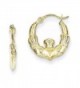 10K Claddagh Hollow Hoop Earrings - CW11BD6R6XV