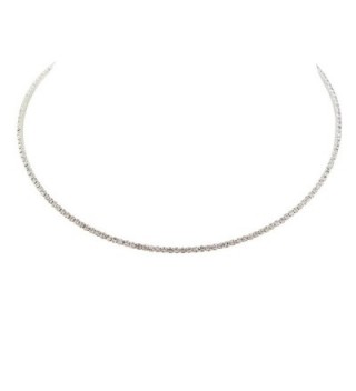 Rosemarie Collections Women's Rhinestone Thin Choker Necklace - C412FUVCGKR